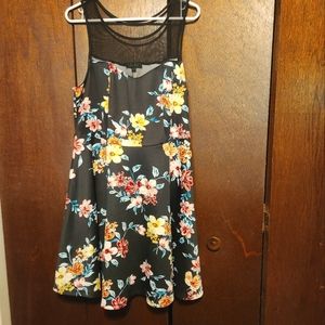 Trixxi Floral Mesh Sweetheart Dress